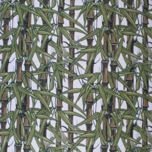 Tecido de Decoração Jacquard / Bambu Verde fundo Branco