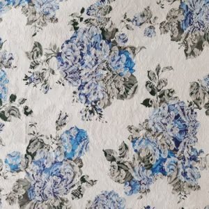Tecido de Decoração Jacquard / Floral Azul