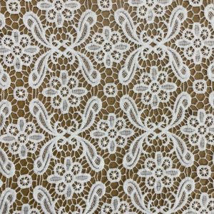 Renda Guipir Floral Branco 01