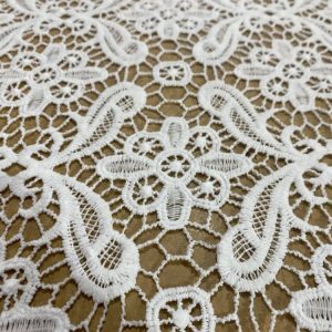 Renda Guipir Floral Branco 01