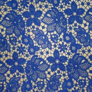 Renda Guipir / Floral Azul Royal