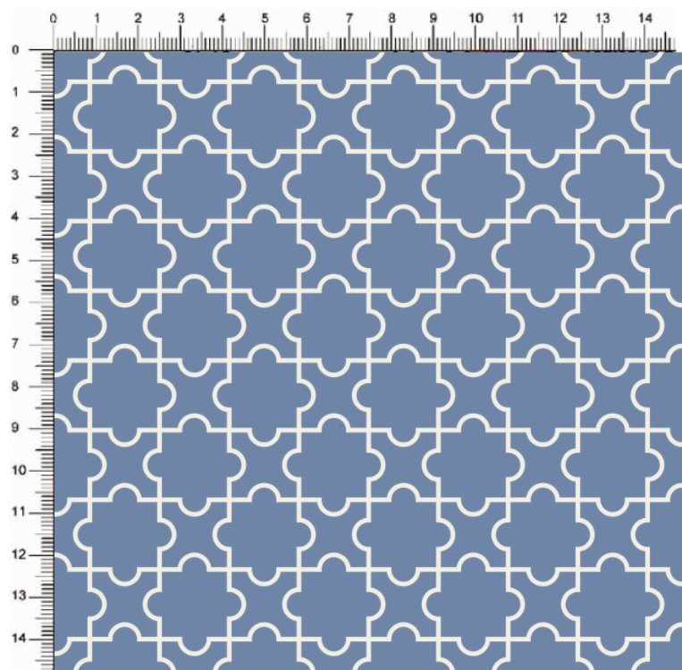 Tecido Tricoline Estampado Geometrico Xadrez Fundo Azul Bebe 50cm