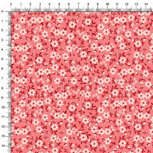 Tricoline Estampado / Floral Mini fundo Rosê