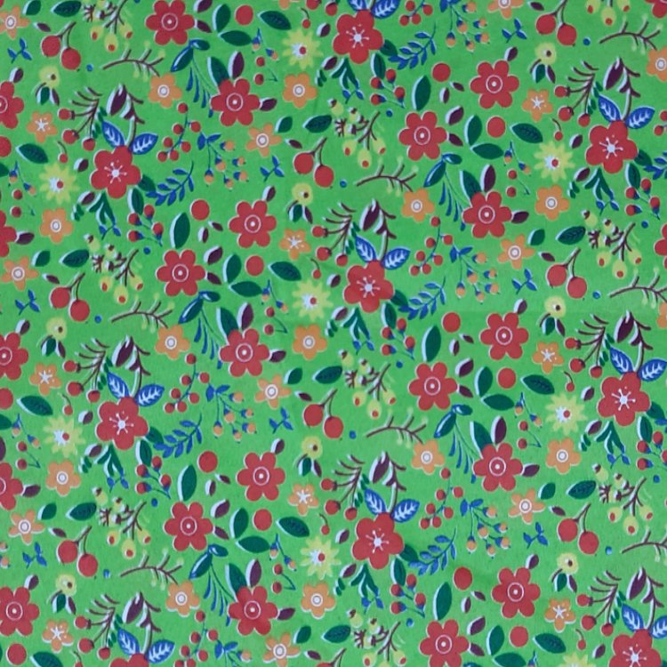 Chitão Flex / Mini floral fundo Verde